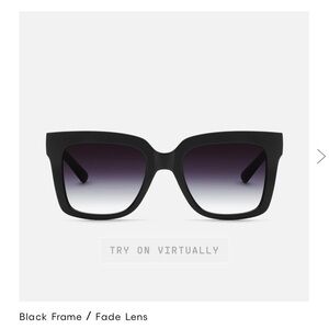 New $135 QUAY Icy Oversized glam black faded sunglasses case